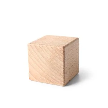 Wooden cube on white background Stock Photos