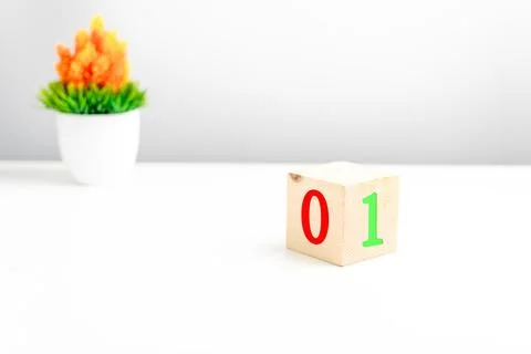 A wooden cube on a white table with text TRUE, FALSE. Concept of development.. 写真素材