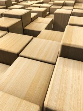 Wooden cubes background Stock Illustration