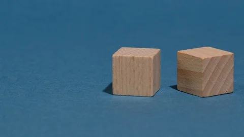 Wooden cubes Stock Footage 118364008