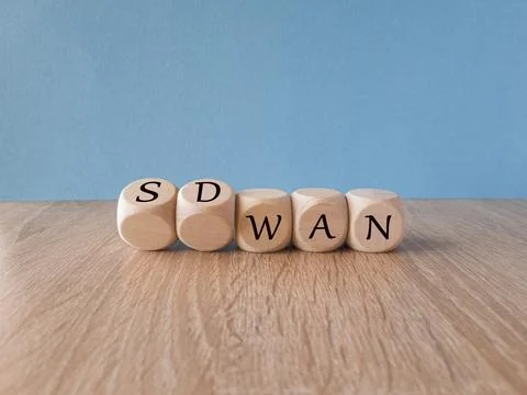 Wooden cubes form the expression SD WAN. Stock Photos