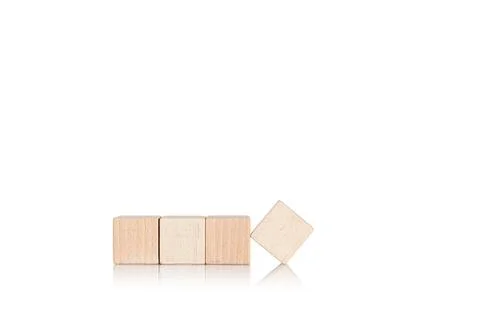 Wooden cubes on isolate white background Stock Photos