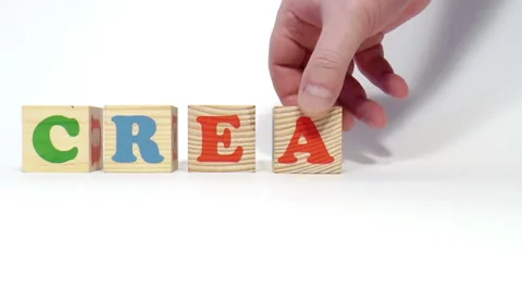 Wooden cubes. Word create Stock Footage 47845398