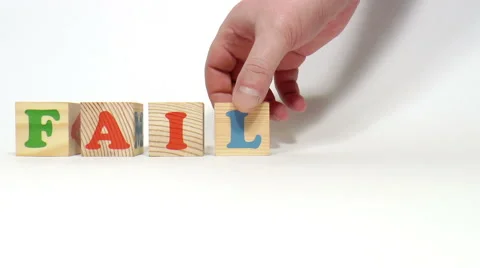 Wooden cubes. Word failure Stock Footage 47846429