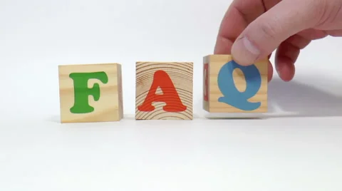 Wooden cubes. Word faq Stock Footage 47846563
