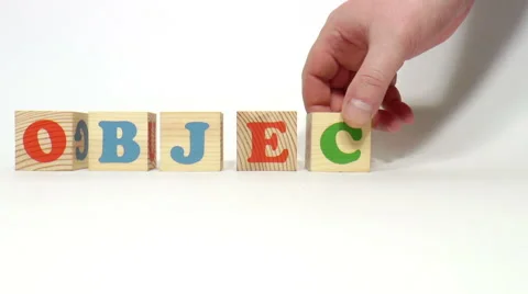 Wooden cubes. Word objects Stock Footage 48028161
