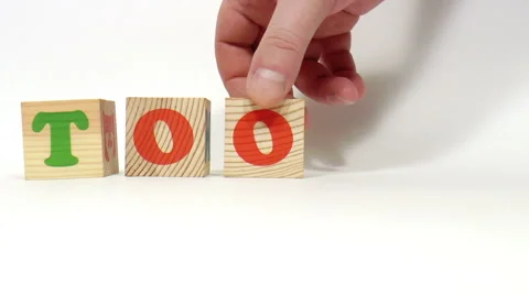 Wooden cubes. Word toolstools Stock Footage 48033966