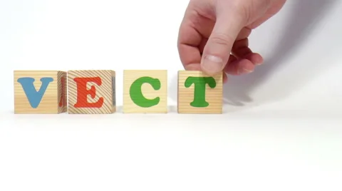 Wooden cubes. Word vector Stock Footage 48034590