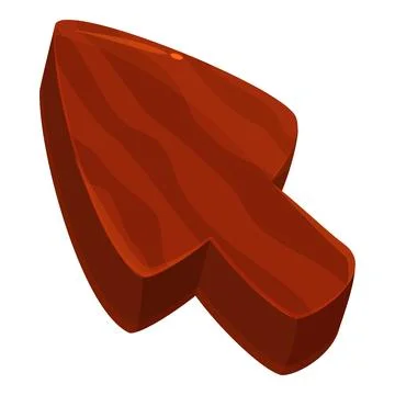 Wooden cursor pointing at top right corner イラスト素材