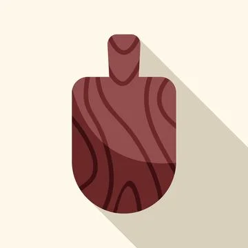 Wooden cutting board with handle showing wood grain Illustration