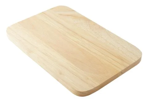 Wooden Cutting Board in Rectangular Forms Isolated on A White Background, For Stock Photos