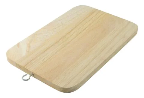 Wooden Cutting Board in Rectangular Forms Isolated on White Background, For C Stock Photos