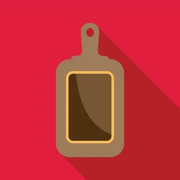 Wooden cutting board on red background with long shadow Stock Illustration