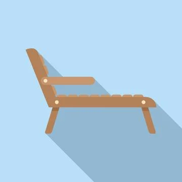 Wooden deck icon flat vector. Outdoor furniture 스톡 일러스트
