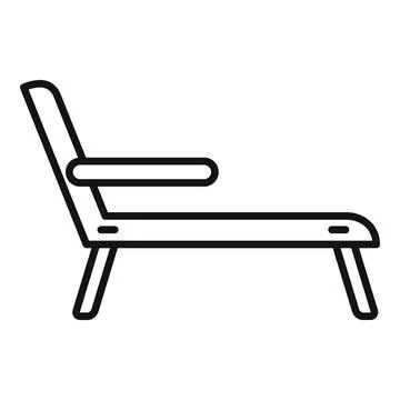 Wooden deck icon outline vector. Outdoor furniture Stock Illustration