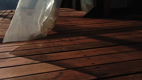 Wooden deck with a shadow on it Stock Footage 301319562