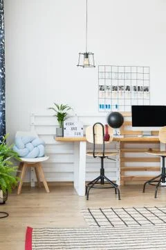 Wooden design of study Stock Photos
