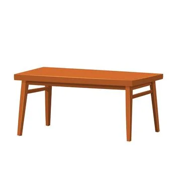 Wooden Dining Table Cartoon Vector Illustration Illustrazione stock