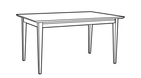 Wooden dining table vector illustration. Ilustración de archivo