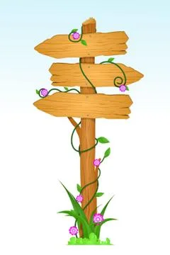 Wooden direction sign Stock Illustration