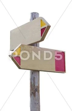 Wooden direction sign Stock Photos
