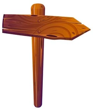 Wooden Direction Signpost with Arrow Pointer Stock Illustration