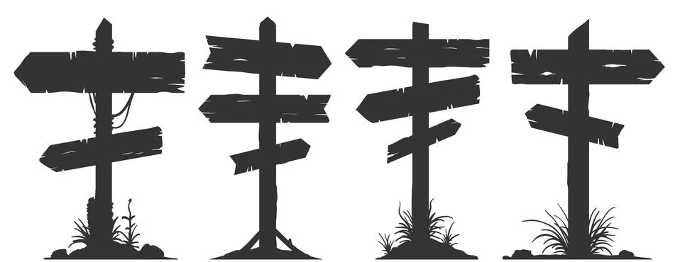 Wooden directional guidepost vector Stock Illustration