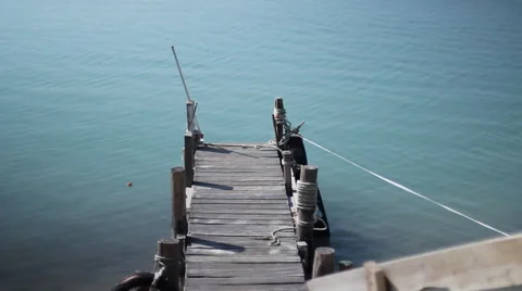 Wooden Dock Empty, Camera Move Video stock 54945794