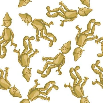 Wooden doll pattern Stock Illustration