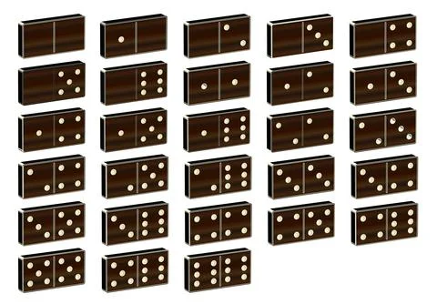 Wooden Dominoes Set Stock Illustration
