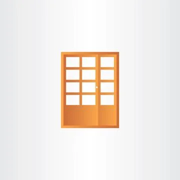Wooden door vector design element Illustrazione stock