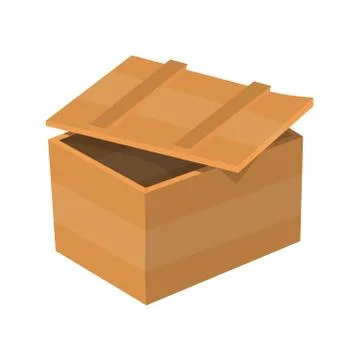 Wooden drawer. Box package. Container for delivery or shipping. Illustration イラスト素材