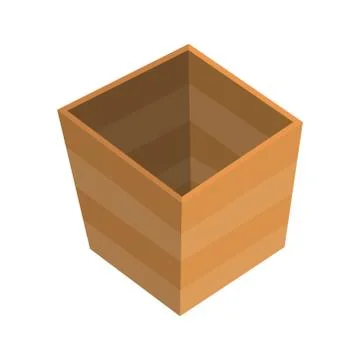 Wooden drawer. Box package. Container for delivery or shipping. Illustration Illustrazione stock