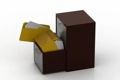 Wooden drawer with file folder Free Stock Illustration