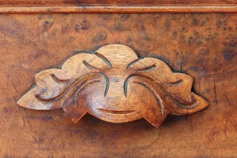 Wooden drawer pull Stock Photos