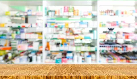 Wooden at drug store Stock Photos