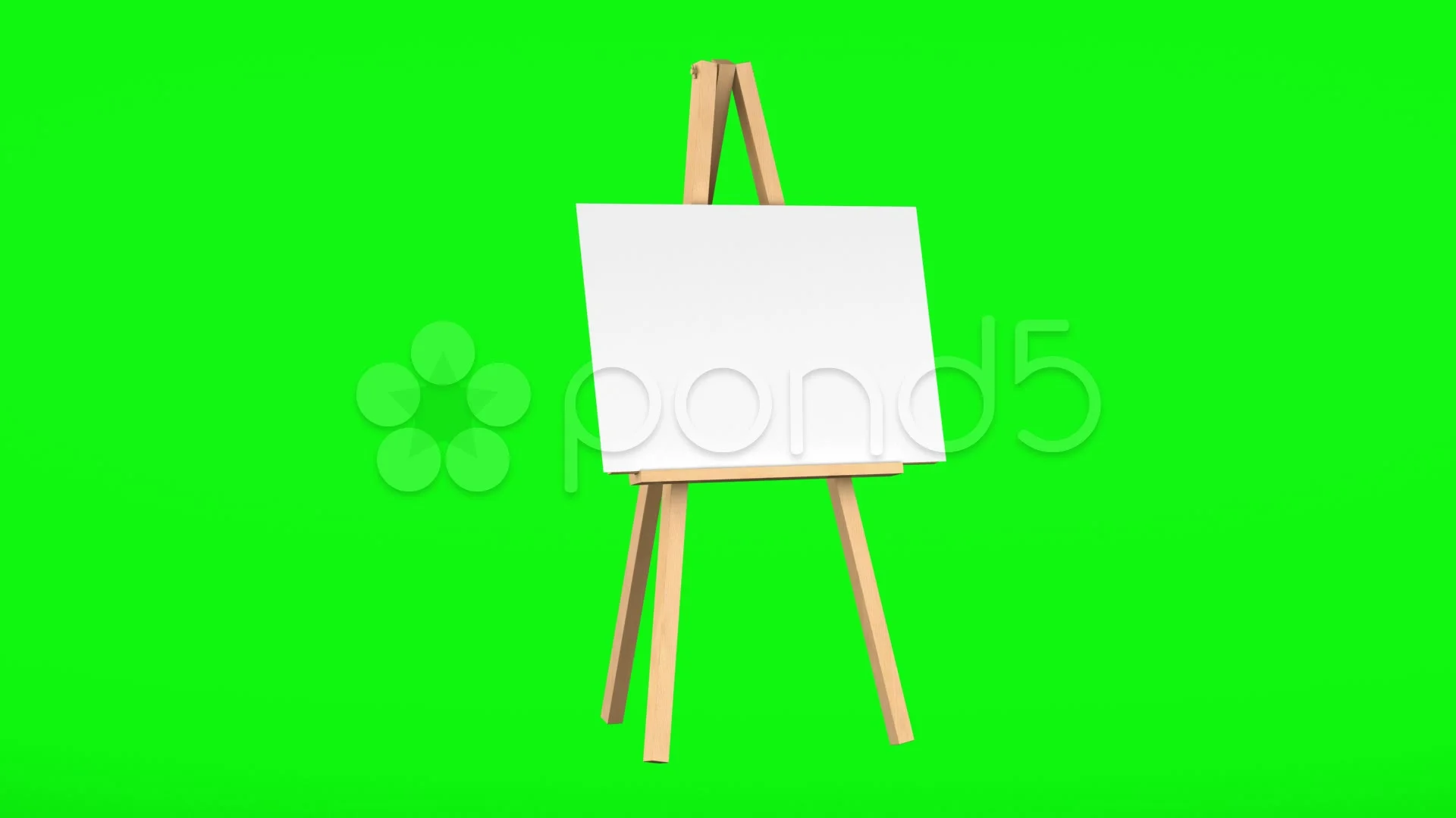 Wall Mural wooden easel with blank canvas 