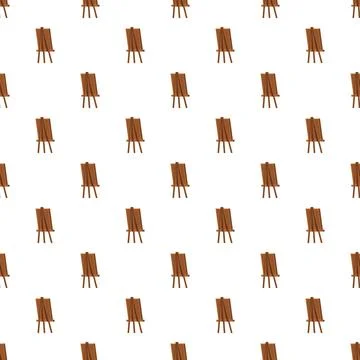 Wooden easel pattern creating art studio background Stock Illustration