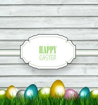 Wooden Easter Background Stock Illustration