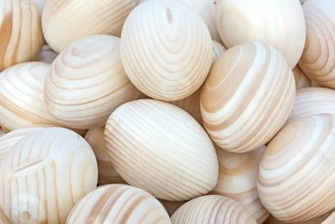 Wooden Easter eggs. Stock Photos