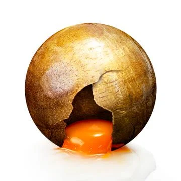Wooden egg isolated Stock Photos