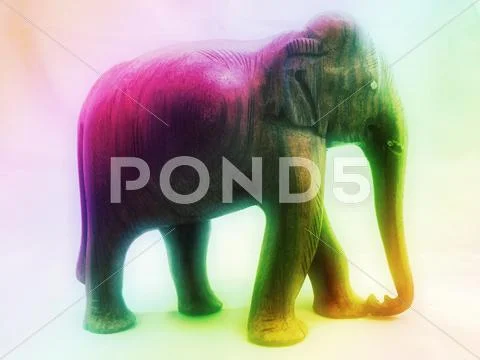 Wooden Elephant Carving Stock Photos
