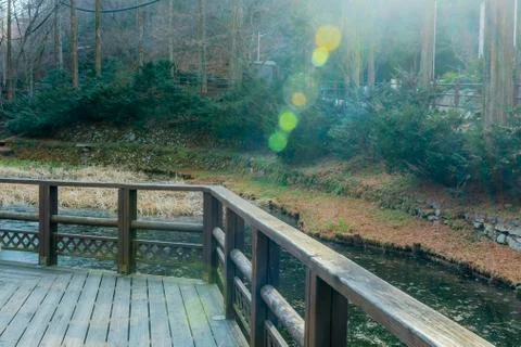 Wooden elevated platform Stock Photos