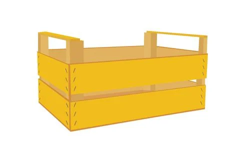 Wooden empty crate vector illustration isolated on white Stock Illustration