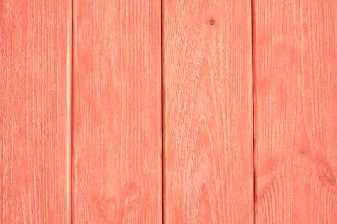 Wooden empty pine background vertical boards in Living coral color Fotos Stock