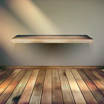 Wooden empty Shelf background. EPS 10 Stock Illustration