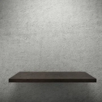 Wooden empty shelf for exhibit. Stock Illustration