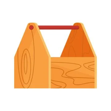 Wooden empty toolbox icon 스톡 일러스트