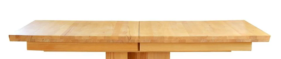 Wooden extendable dining table isolated on white 스톡 사진