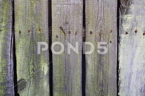 Wooden fence, with old painting Stock Photos
